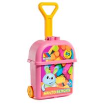 Blocos de Montar com Rodinhas Molto Blocks - Rosa - Cardoso Toys