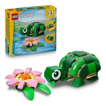Blocos de Montar - Creator 3 em 1 - Tartaruga com uma Flor Lirio-de-agua - M BRINQ