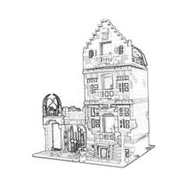 Blocos De Montar Criativos: Modelo De Cidade Com Loja De Animais, Prefeitura, Restaurante, Banco,