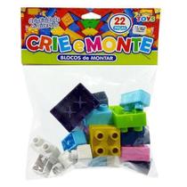Blocos de Montar Crie e Monte 22 Peças Brinquedo Educativo MiniToys