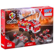 Blocos de Montar Cubic 12 Em 1 Caminhao de Bombeiro 558pcs