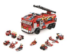 Blocos De Montar Cubic 12 Em 1 Caminhão De Bombeiros 558pçs Blocos De Montar Cubic 12 Em 1 Caminhão De Bombeiros 558pçs