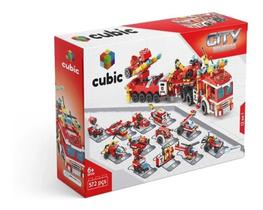 Blocos De Montar Cubic City Modelo Bombeiro 557 Pç 12 Em 1