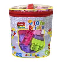 Blocos De Montar Cubic Sacola 80 Pc Pré Escolar Multikids