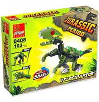 Blocos De Montar Cyber Dino Brinquedo Infantil- Velociraptor