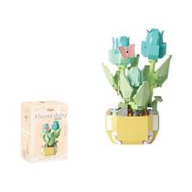 Blocos De Montar De Árvore Bonsai Floral Romântica, Modelo De Plantas Em Vaso DIY, Kits De