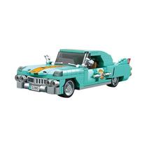 Blocos De Montar De Carro De Polícia Vintage, Kit De Modelo De Carro De Luxo Retrô Com Suporte Para Blocos De Montar De Carro De Polícia Vintage, Kit De Modelo De Carro De Luxo Retrô Com Suporte Para