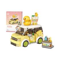 Blocos De Montar De Carro Miniatura De Desenho Animado Para Crianças, Decoração De Mesa, Conjunto De