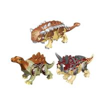 Blocos De Montar De Dinossauros Jurássicos: Velociraptor, Triceratops E T-Rex Brinquedos Blocos De Montar De Dinossauros Jurássicos: Velociraptor, Triceratops E T-Rex Brinquedos