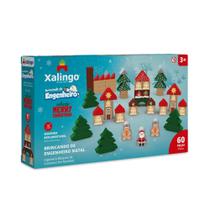 Blocos de Montar de Madeira Brincando de Engenheiro Natal 60 Peças Xalingo - 13476