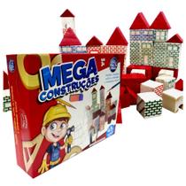 Blocos de Montar de Madeira Mega Construções 45 Peças Blocos Educativos - Pais e Filhos