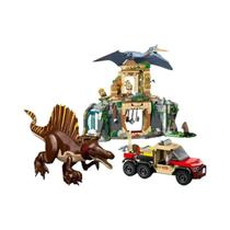 Blocos De Montar De Missão Aérea Spinosaurus E Quetzalcoatlus: Brinquedos De Montagem Para Crianças,