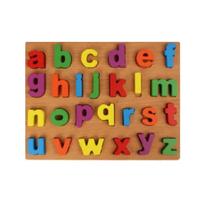 Blocos de Montar Didático Alfabeto Abc Madeira Minúsculo Colorido - Pais e Filhos