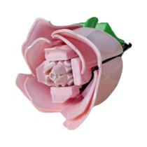 Blocos De Montar DIY 3D De Buquê De Flores Violetas E Tulipas, Modelo De Flor Amor Eterno, Presente,