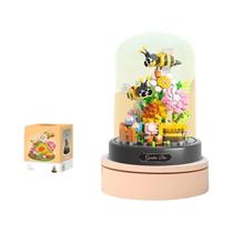 Blocos De Montar DIY Para Crianças, Modelo De Bonsai De Abelha, Borboleta E Flor, Brinquedo Com