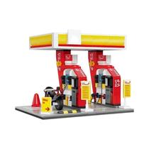 Blocos De Montar DIY Para Crianças Modelo MOC Estação De Combustível Da Cidade Lavagem De Carros