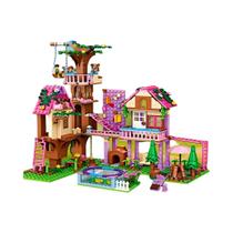 Blocos De Montar DIY Para Meninas, Casa Na Cidade, Vila À Beira-Mar Com Escorregador, Brinquedos