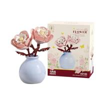 Blocos De Montar DIY Para Meninas: Mini Vaso De Flores (Rosa, Tulipa, Girassol, Peônia) Decoração Blocos De Montar DIY Para Meninas: Mini Vaso De Flores (Rosa, Tulipa, Girassol, Peônia) Decoração