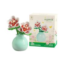 Blocos De Montar DIY Para Meninas: Mini Vaso De Flores (Rosa, Tulipa, Girassol, Peônia) Decoração Blocos De Montar DIY Para Meninas: Mini Vaso De Flores (Rosa, Tulipa, Girassol, Peônia) Decoração