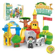 Blocos De Montar Duplos Animais 78Pcs Jiestar