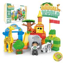 Blocos de Montar Duplos Infantil Animais Zoologico Kids 78pcs JIESTAR Blocos de Montar Duplos Infantil Animais Zoologico Kids 78pcs JIESTAR