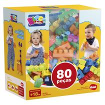 Blocos De Montar E Encaixar Brinquedo Infantil 80Pçs MK380 Dismat