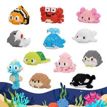 Blocos de Montar ecpoteny Kit com 12 Mini Conjuntos de Animais Marinhos