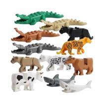 Blocos De Montar Educacionais De Crocodilo Para Crianças, 12 Peças, Brinquedos De Tijolos MOC