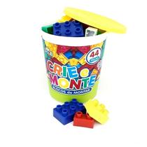 Blocos De Montar Educativo Infantil Pote Brinquedo 44 Pçs Blocos De Montar Educativo Infantil Pote Brinquedo 44 Pçs