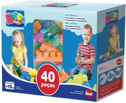 Blocos De Montar Educativo Mais Blocos 40 Peças MK405