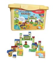 Blocos de Montar Educativos, Fazendinha e Safari, 52 Peças, Brinquedo Infantil 3 Anos Safari E Sereia