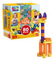 Blocos De Montar Encaixar Infantil 80 Peças Mk380 - Dismat