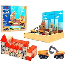 Blocos de Montar Engenheiro Construtor c/ 2 Carrinhos 53 pçs