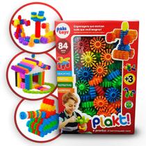Blocos de Montar Engrenagem Plakt Brinquedo Educativo Infantil Didático Colorido - PAKI TOYS