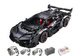 Blocos de montar esportivo lamborghini 3711 peças motorização completa marca kbox (10522)