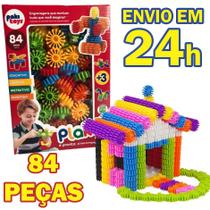 Blocos de Montar Estrela Plakt Brinquedo Educativo Infantil Didático Colorido