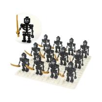 Blocos De Montar Exército De Esqueletos De Halloween, Guerreiros Ninja De Osso, Cenas De Terror DIY,