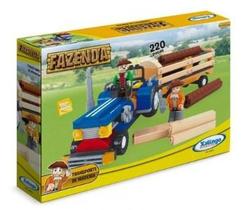 Blocos de montar - fazenda madeira - 200 peças
