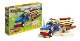 Blocos de Montar - Fazenda Transporte De Madeira - 220 Peças