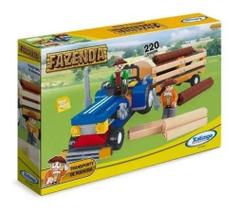 Blocos De Montar Fazenda Transporte de Madeiras 220 Peças - Xalingo