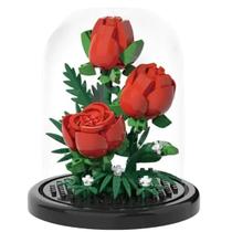 Blocos de Montar Flor na Cúpula Flor Rosa Vermelha - Castela Blocos de Montar Flor na Cúpula Flor Rosa Vermelha - Castela