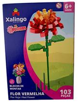 Blocos de Montar - Flor Vermelho - Mundo Encantado XALINGO