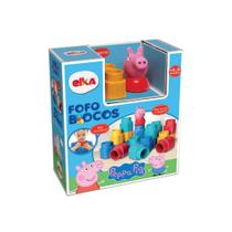 Blocos de Montar Fofo Blocos Peppa Pig Elka 15 Peças Blocos de Montar Fofo Blocos Peppa Pig Elka 15 Peças