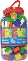 Blocos de montar grande - bricks pote c/100 peças - Pais & Filhos