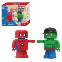 Blocos de Montar Green Blocz e Spider Heroes League 11 Peças Blocz Blocos de Montar Green Blocz e Spider Heroes League 11 Peças Blocz
