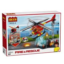 Blocos de Montar Helicóptero Coleção Fire &amp Rescue 164 pçs 3022-4 - COGO Dorémi