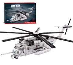 Blocos de montar helicóptero Sea Stallion Ch-53 com 2248 peças mod 33037 Rwobrix