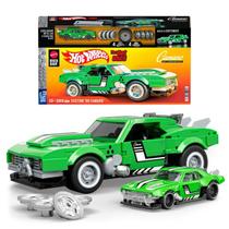 Blocos de Montar Hot Wheels Brick Shop Chevrolet Camaro 1968 Custom Elite Series 289 Peças Com Miniatura 1/64 Mattel