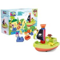 Blocos de Montar Ilha do Pirata Blocolandia 22 peças Dismat