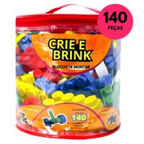 Blocos de Montar Infantil 140 Peças Crie e Brink Blocos de Montar Infantil 140 Peças Crie e Brink